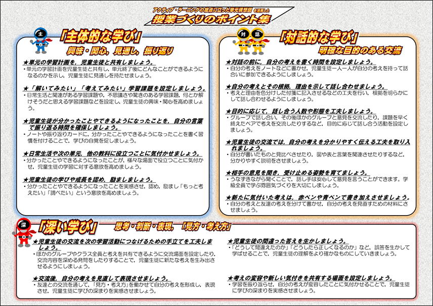 授業づくりのポイント集
